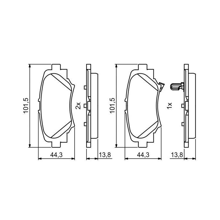 Arka Fren Balatası Mazda 3 (2013-) - BOSCH 0986494803
