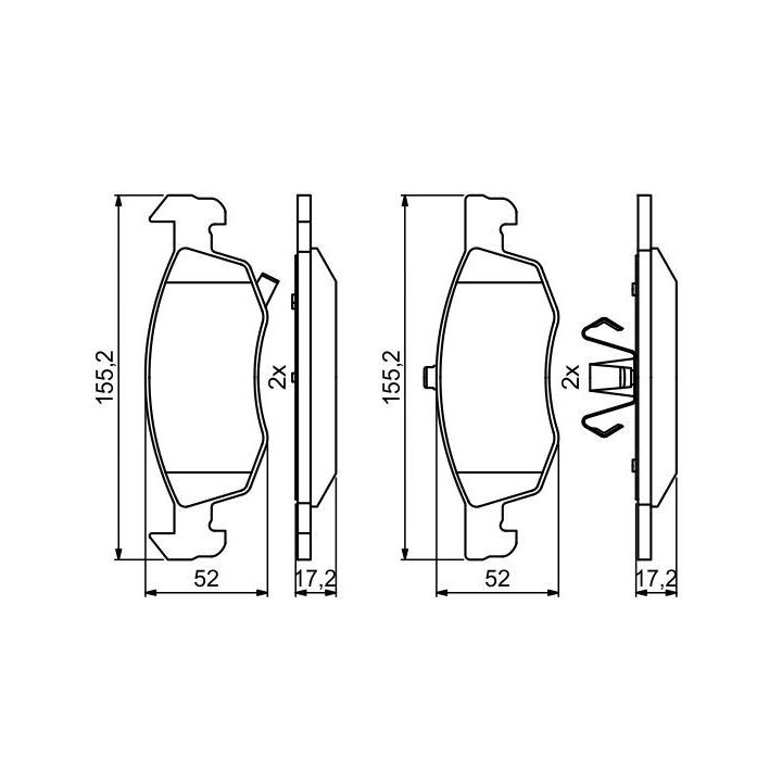 Ön Fren Balatası Opel Corsa E İçin (2015-) - BOSCH 0986494824