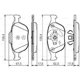 Ön Fren Balatası Ford Transit Connect Focus (2001-) - BOSCH 0986495066