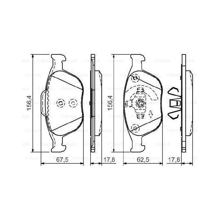 Ön Fren Balatası Ford Transit Connect Focus (2001-) - BOSCH 0986495066