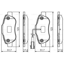 Ön Fişli Fren Balatası Ford Ka 1.3 Tdci Fiat Fiorino (2008-) - Bosch 0986495097