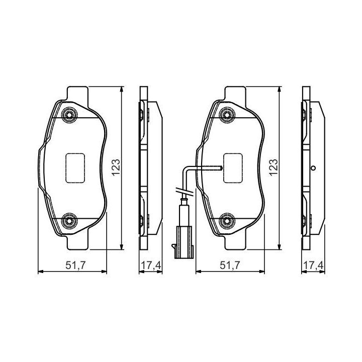 Ön Fişli Fren Balatası Ford Ka 1.3 Tdci Fiat Fiorino (2008-) - Bosch 0986495097