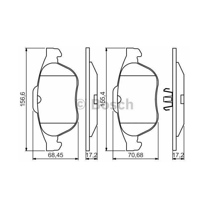 Ön Fren Balatası Renault Laguna III İçin (2007-) - Bosch 0986495264