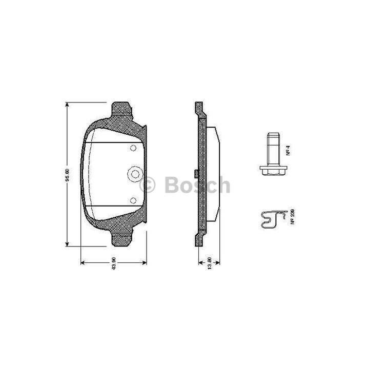 Arka Fren Balatası Corsa C Tigra Twintop İçin (2000-) - Bosch 0986495280