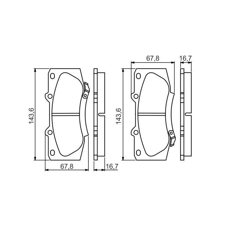 Ön Fren Balatası Toyota Hilux 2.5 3.0 D4D Pickup İçin (2007-) - Bosch 0986495352