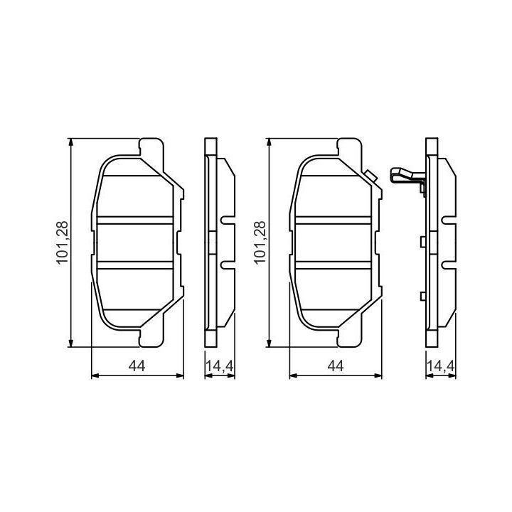 Arka Fren Balatası ASX Outlander Mazda 6 Ve Citroen C4 İçin (2012-) - Bosch 0986495358