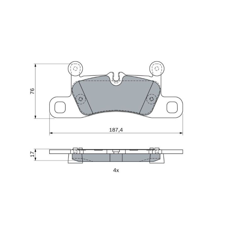 Arka Fren Balatası Touareg (7P5) 3.6 3.0 4.2 V6 V8 TDI TSI Hybrid (2010-) - Bosch 0986495371