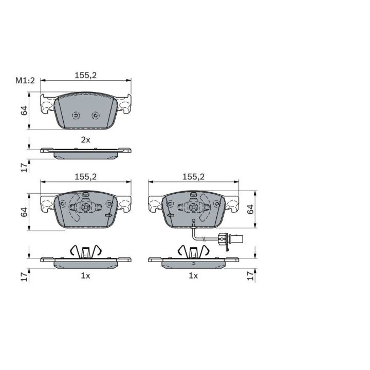 Ön Disk Fren Balatası Audi A4 A5 1.4 2.0 Tfsi (2015-) - Bosch 0986424433