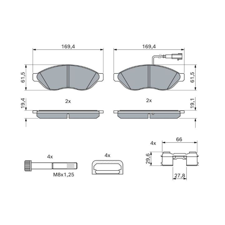 Ducato Boxer Jumper Ön Fren Balatası (2006-) - Bosch 0986494591