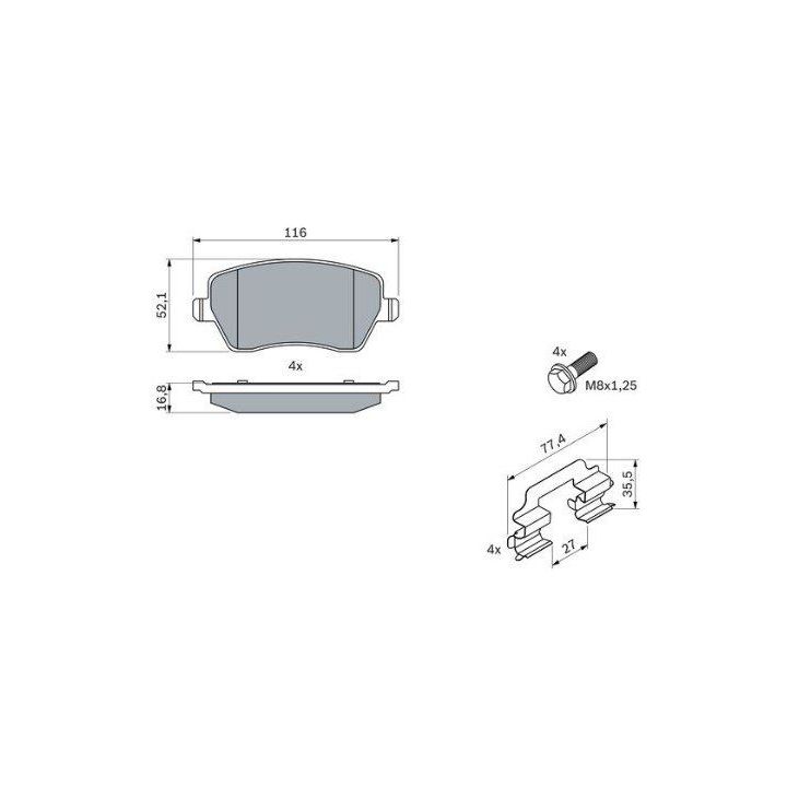 Ön Fren Balatası Renault Clio Modus Kangoo Captur Dacia Duster Logan Nissan Micra Note İçin (2004-) - Bosch 0986494592