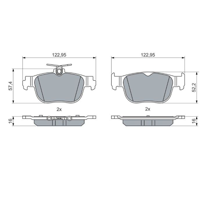 Arka Fren Balatası Audi A3 Seat Leon VW Golf VIII Cupra Octavia IV İçin (2019-) - Bosch 0986460083