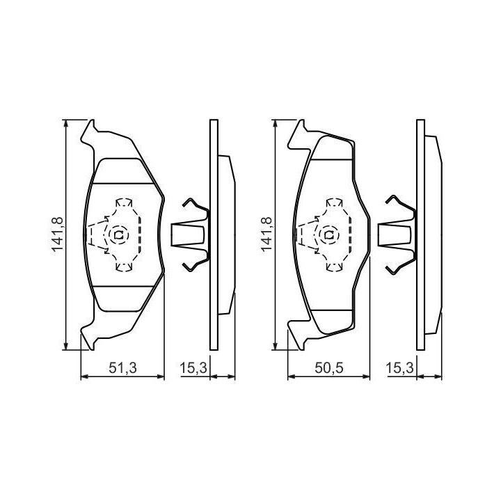 Ön Fren Balatası Seat Ibiza Toledo Vw Golf III Vento (1991-2002) - Bosch 0986424449