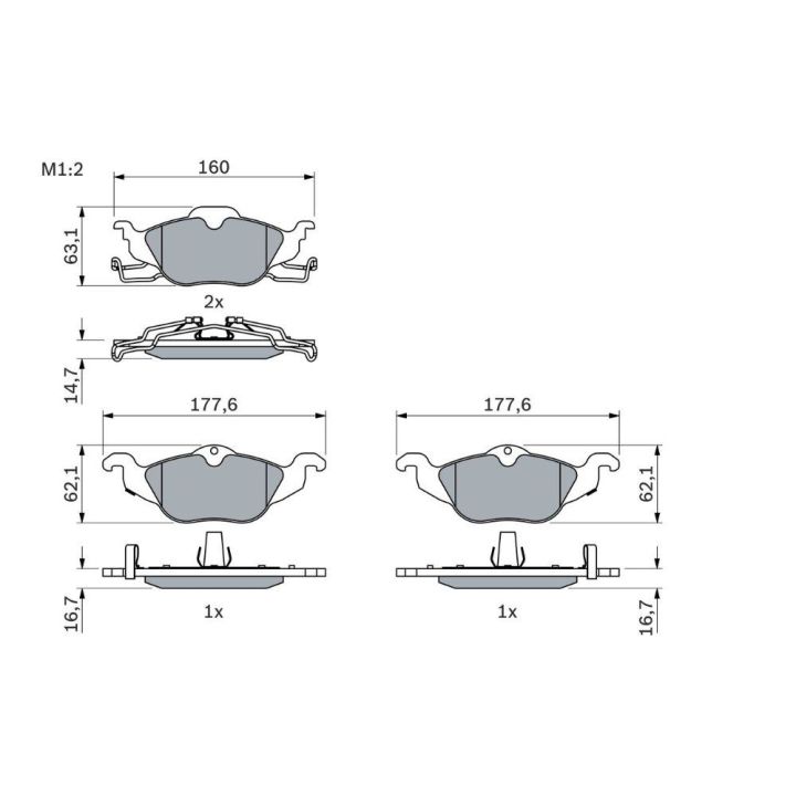 Ön Fren Balatası Opel Astra G Ve Zafira A (1998-2005) - Bosch 0986424456