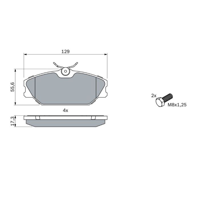 Ön Fren Balatası Renault Clio II Laguna I Megane (1993-) - Bosch 0986424533