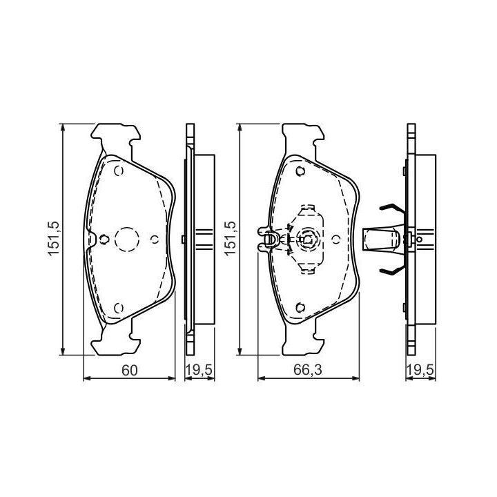 Ön Fren Balatası Mercedes W202 W210 C-Class SLK İçin (1995-2004) - BOSCH 0986494002