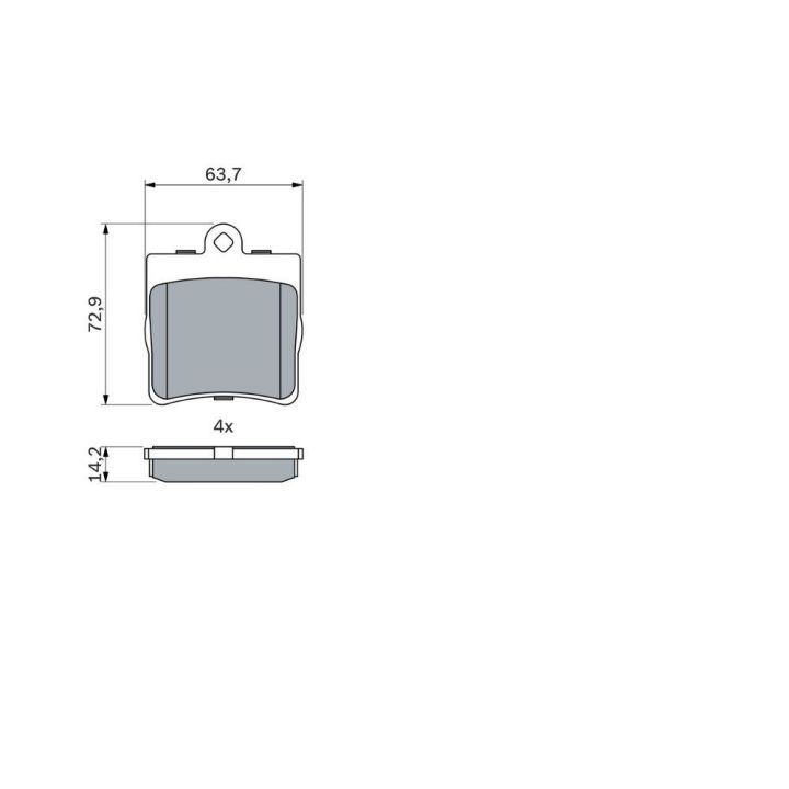 Arka Fren Balatası Mercedes C Serisi Ve Slk İçin (1995-2004) - Bosch 0986494016