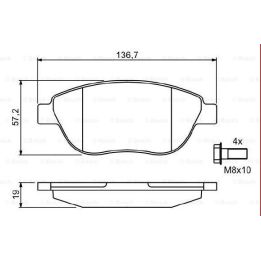Ön Fren Balatası Peugeot 1007 206 207 İçin (2003-2011) - Bosch 0986494038