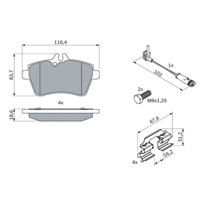 Ön Fren Balatası Seat Ateca TSI TDI (2016-) - Bosch 0986494087