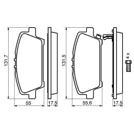 Ön Fren Balatası Honda Civic FK FD (2006-) - Bosch 0986494136