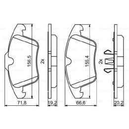 Ön Fren Balatası Range Rover Evoque (2011-) - Bosch 0986494246