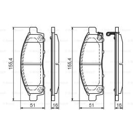 Ön Fren Balatası Mitsubishi L200 Pajero Sport İçin (2005-) - Bosch 0986494268