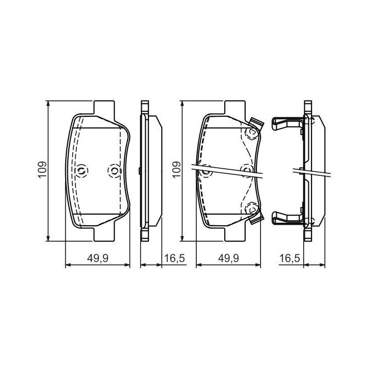 Arka Fren Balatası Toyota Avensis (T27) Uyumlu (2009-) - Bosch 0986494403