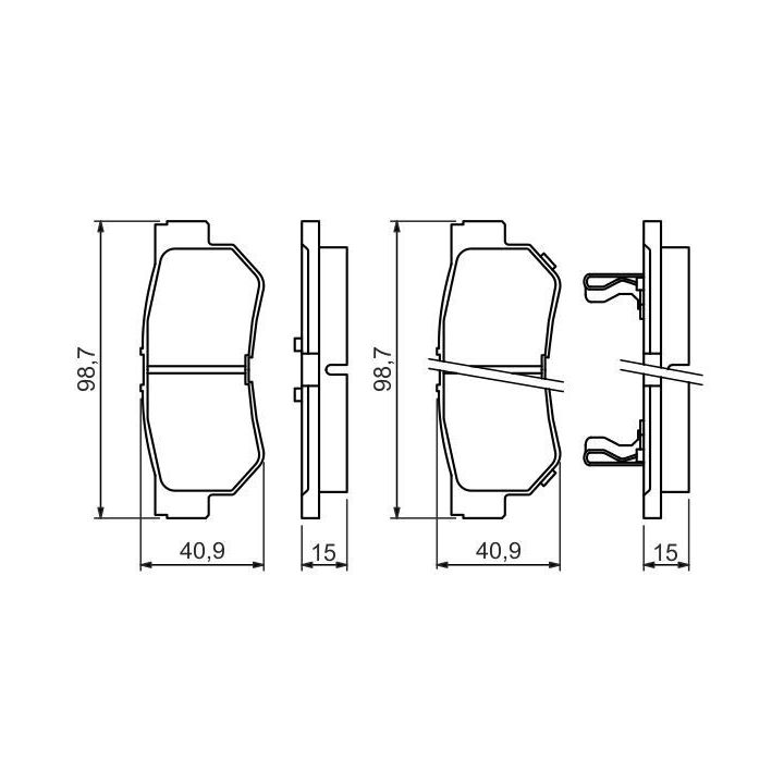 Arka Fren Balatası Hyundai Sonata Matrix Getz Tucson Santa Fe Uyumlu - Bosch 0986494417