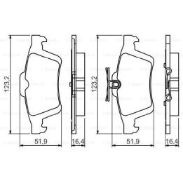 Arka Fren Balatası Ford C-Max II Peugeot 508 Opel Vectra C İçin (2003-2010) - BOSCH 0986494528