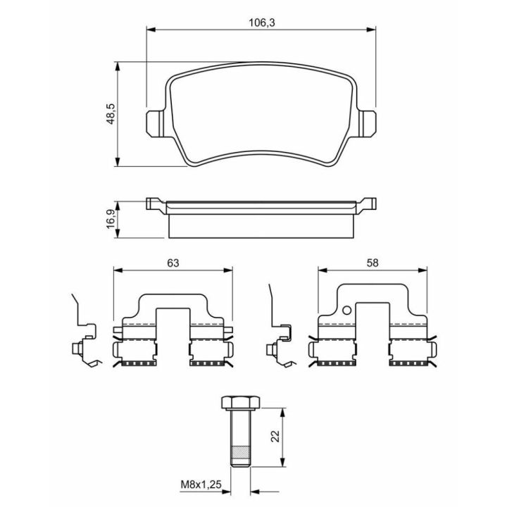 Arka Fren Balatası Ford S-Max Galaxy Volvo S60 S80 V70 XC60 - Bosch 0986494641