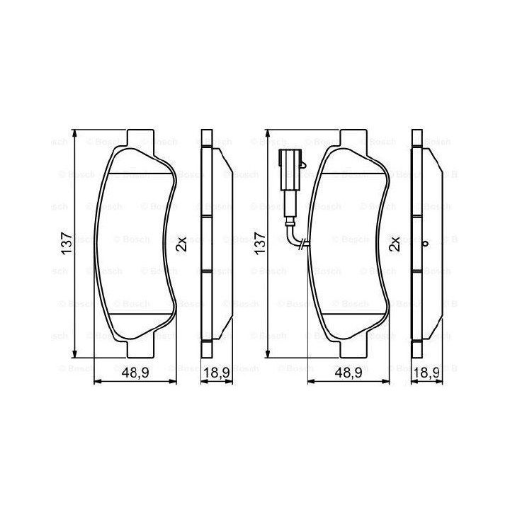 Arka Disk Fren Balatası Fiat Ducato Peugeot Boxer Citroen Jumper İçin (2012-) - Bosch 0986494994