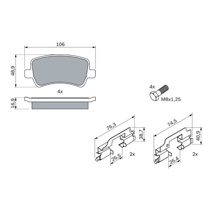 Ford Galaxy Land Rover Volvo 1.6-2.2 Disk Fren Balatası - Bosch 0986494213