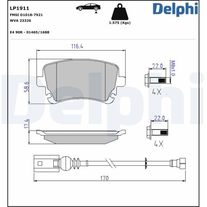 Arka Fren Balatası VW Transporter T5 T6 (2003-) - Delphi LP1911