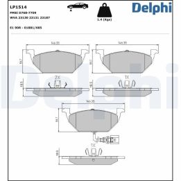 Ön Fren Balatası 146mm Golf IV Bora Jetta Polo (2011-) - Delphi LP1514