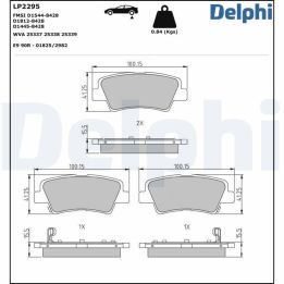 Arka Fren Balatası 100mm Accent IV I20 I30 (2014-) - Delphi LP2295