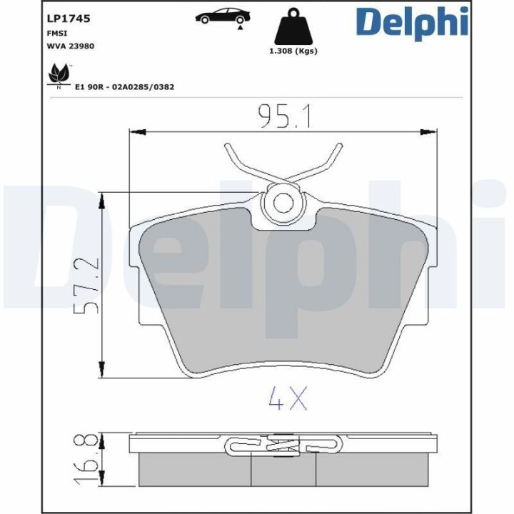 Arka Fren Balatası Opel Vivaro Renault Trafic 2 3 Volkswagen T4 (1996-) - Delphi LP1745