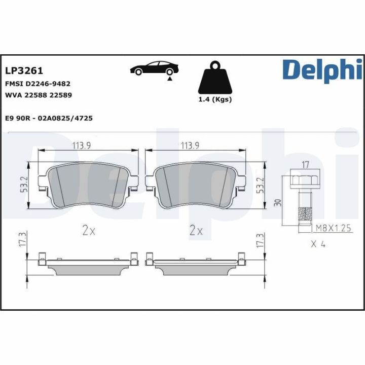 Arka Fren Balatası Peugeot Expert Iv 2.0 Hdi (2016-) - DELPHİ LP3261