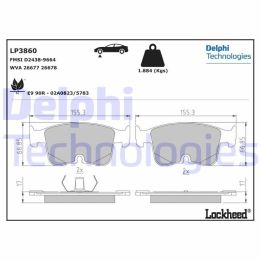 Ön Fren Balatası Audi A3 VW Caddy Golf İçin (2019-) - DELPHİ LP3860