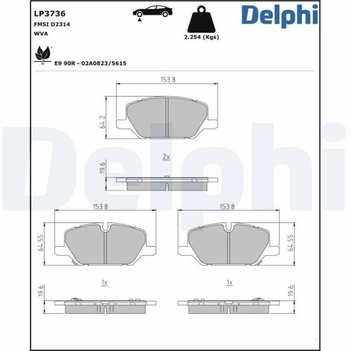 Ön Fren Balatası Opel Insignia İçin - DELPHİ LP3736