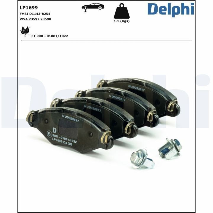 Ön Fren Balatası Peugeot 206 1.4i 16V İçin (1998-) - Delphi LP1699