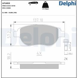 Ön Fren Balatası Peugeot Partner İçin (2002-) - Delphi LP1653