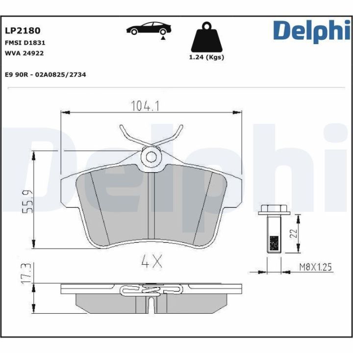 Arka Disk Fren Balatası Peugeot DS4 DS5 3008 5008 RCZ (2009-) - DELPHİ LP2180