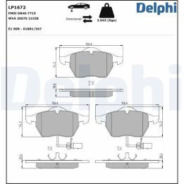 Ön Fişli Fren Balatası Audi A6 1.9 TDI İçin (1997-2001) - DELPHİ LP1672