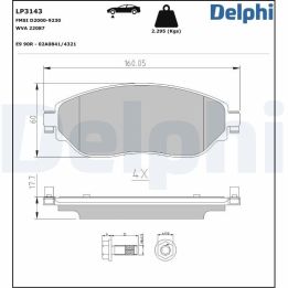 Ön Fren Balatası Opel Vivaro Combi Panelvan 1.6 CDTI (2014-) - Delphi LP3143