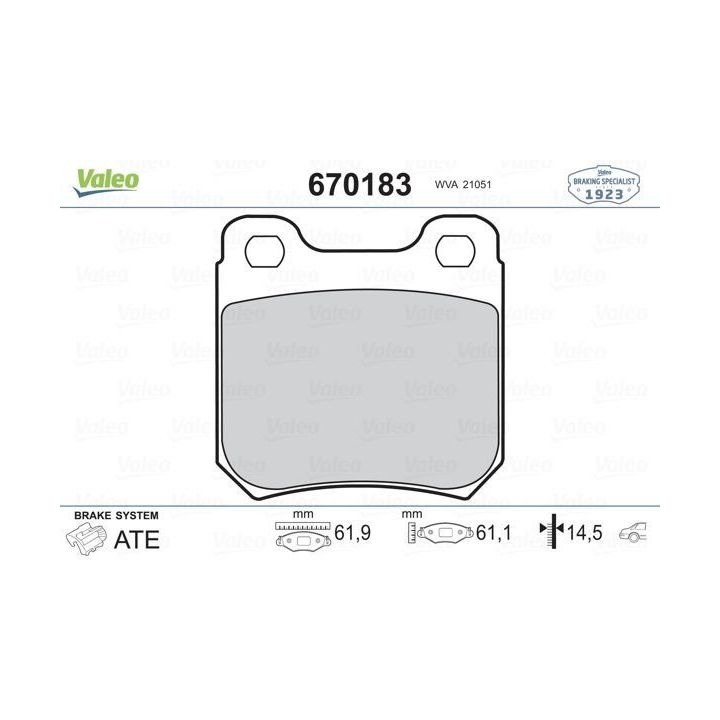 Arka Disk Fren Balatası Opel Omega Senator Vectra Saab 900 9-3 - Valeo 670183
