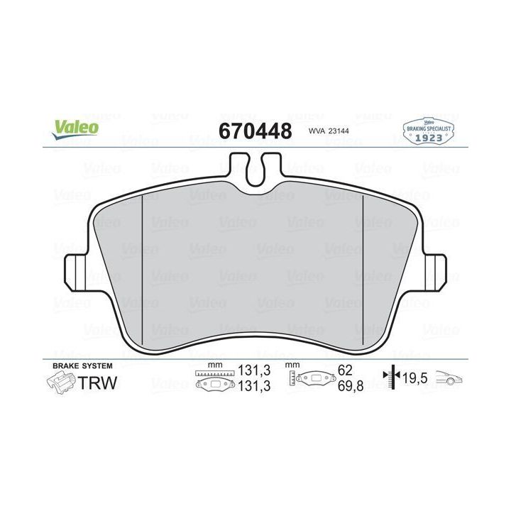 Mercedes C180 C200 C220 C240 C270 C320 Ön Disk Fren Balatası (2000-) - Valeo 670448