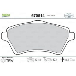 Ön Disk Balatası Land Rover Freelander 2.0 TD4 İçin (2000-) - VALEO 670514