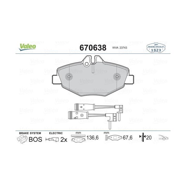Ön Fişli Disk Balatası Mercedes W211 E-Serisi İçin (2002-) - VALEO 670638
