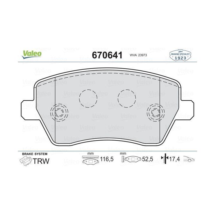 Ön Disk Balatası Nissan Micra Renault Clio III Modus İçin (2003-) - VALEO 670641