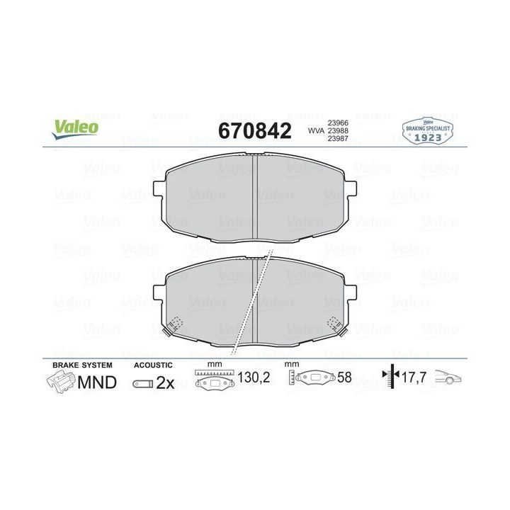 Hyundai i30 Kia Ceed Carens İçin Ön Disk Balatası (2002-) - VALEO 670842