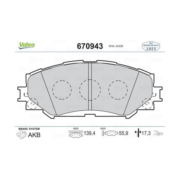 Ön Disk Balatası Toyota Auris Rav4 III İçin (2003-) - VALEO 670943